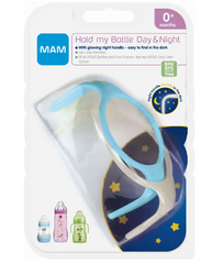 מאמ זוג ידיות לבקבוק זוהר בחושך בגוון תכלת MAM